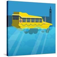 Amphibious London Duck Tour Bus-Claire Huntley-Stretched Canvas
