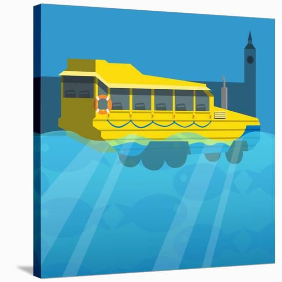 Amphibious London Duck Tour Bus-Claire Huntley-Stretched Canvas