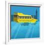 Amphibious London Duck Tour Bus-Claire Huntley-Framed Giclee Print