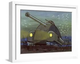 Amphibious Tank Capable of Operating Underwater-null-Framed Art Print