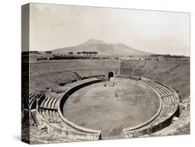 Amphitheater of Pompeii with Vesuvius in Background-Philip Gendreau-Stretched Canvas