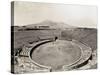 Amphitheater of Pompeii with Vesuvius in Background-Philip Gendreau-Stretched Canvas