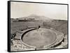 Amphitheater of Pompeii with Vesuvius in Background-Philip Gendreau-Framed Stretched Canvas