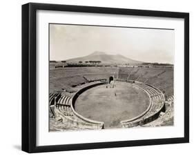 Amphitheater of Pompeii with Vesuvius in Background-Philip Gendreau-Framed Photographic Print