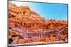 Amphitheater Theatre, Petra, Jordan. Built in Treasury by Nabataeans in 100 AD Seats7,000 people.-William Perry-Mounted Photographic Print