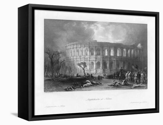Amphitheatre at Nismes, France, 19th Century-S Bradshaw-Framed Stretched Canvas