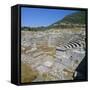 Amphitheatre at Sanctuary of Zeus, Mavromati Ithomi, Peloponese, Greece, Europe-Tony Gervis-Framed Stretched Canvas
