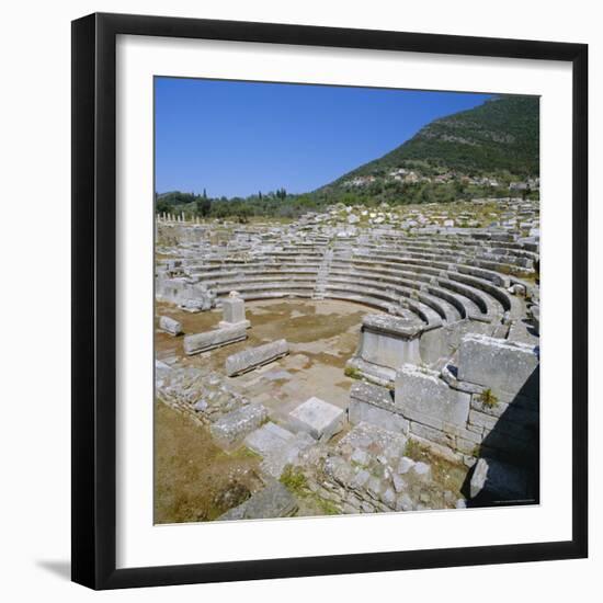 Amphitheatre at Sanctuary of Zeus, Mavromati Ithomi, Peloponese, Greece, Europe-Tony Gervis-Framed Photographic Print