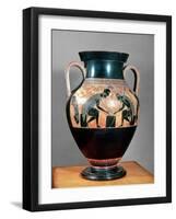 Amphora Decorated in Black-Figure Painting Signed by Exekias (c. 540 BC) Showing Ajax and Achilles-null-Framed Giclee Print