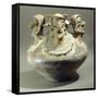 Amphora Decorated with Three Human Heads Originating from Bahia, Ecuador-null-Framed Stretched Canvas