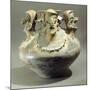 Amphora Decorated with Three Human Heads Originating from Bahia, Ecuador-null-Mounted Giclee Print