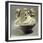 Amphora Decorated with Three Human Heads Originating from Bahia, Ecuador-null-Framed Giclee Print