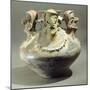 Amphora Decorated with Three Human Heads Originating from Bahia, Ecuador-null-Mounted Giclee Print