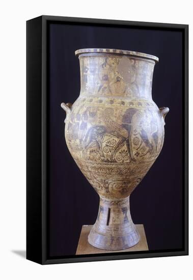 Amphora Depicting Chariot of Apollo, from Milos, Greece, 7th Century BC-null-Framed Stretched Canvas