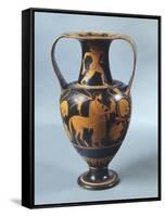 Amphora Representing Achilles with Centaur Chiron, Ca 530-510 BC-null-Framed Stretched Canvas