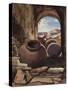 Amphorae in a Ruin, with Additions by a Borbone Pupil (Pencil, W/C and Gouache on Paper)-Giacinto Gigante-Stretched Canvas