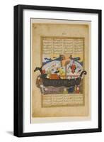 "Amr has the Infidels Thrown into the Sea", Folio from a Khavarannama (The Book of the East)-Persian School-Framed Giclee Print