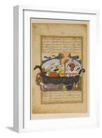 "Amr has the Infidels Thrown into the Sea", Folio from a Khavarannama (The Book of the East)-Persian School-Framed Giclee Print