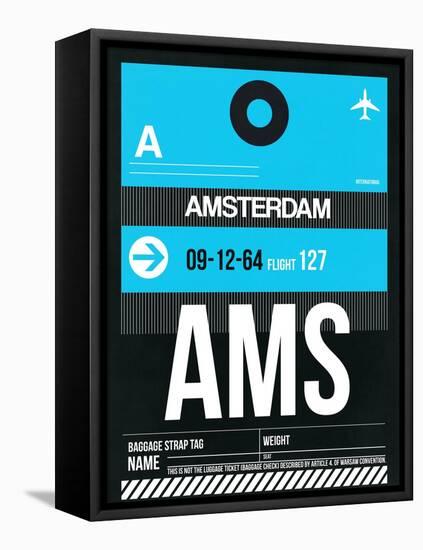 AMS Amsterdam Luggage Tag 1-NaxArt-Framed Stretched Canvas