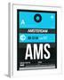 AMS Amsterdam Luggage Tag 1-NaxArt-Framed Art Print