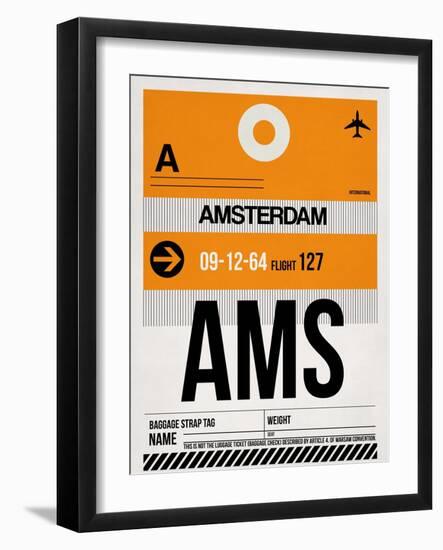 AMS Amsterdam Luggage Tag 2-NaxArt-Framed Art Print