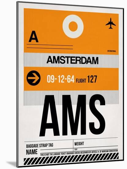 AMS Amsterdam Luggage Tag 2-NaxArt-Mounted Art Print