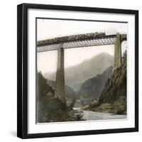 Amsteg (Switzerland), the Bridge of the Saint-Gothard Railroad, over the Reuss River, Circa 1865-Leon, Levy et Fils-Framed Photographic Print