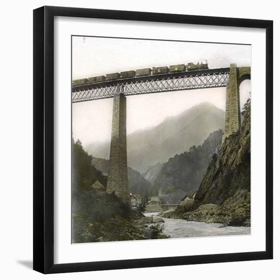 Amsteg (Switzerland), the Bridge of the Saint-Gothard Railroad, over the Reuss River, Circa 1865-Leon, Levy et Fils-Framed Photographic Print