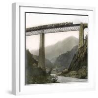 Amsteg (Switzerland), the Bridge of the Saint-Gothard Railroad, over the Reuss River, Circa 1865-Leon, Levy et Fils-Framed Photographic Print