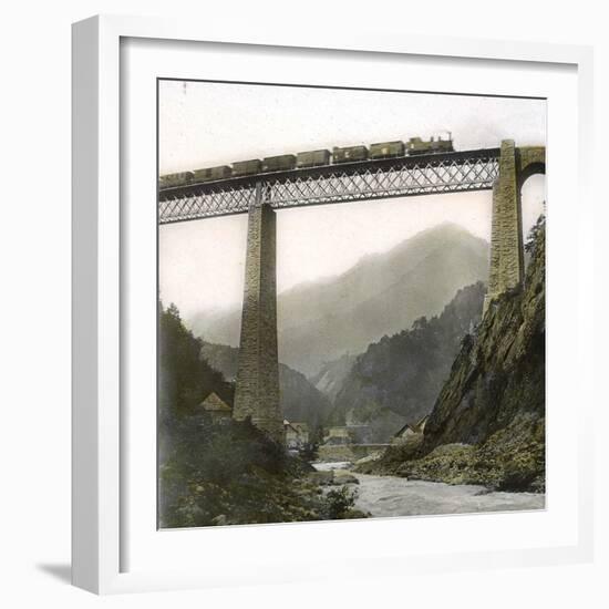 Amsteg (Switzerland), the Bridge of the Saint-Gothard Railroad, over the Reuss River, Circa 1865-Leon, Levy et Fils-Framed Photographic Print