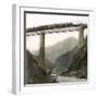 Amsteg (Switzerland), the Bridge of the Saint-Gothard Railroad, over the Reuss River, Circa 1865-Leon, Levy et Fils-Framed Photographic Print