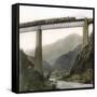 Amsteg (Switzerland), the Bridge of the Saint-Gothard Railroad, over the Reuss River, Circa 1865-Leon, Levy et Fils-Framed Stretched Canvas