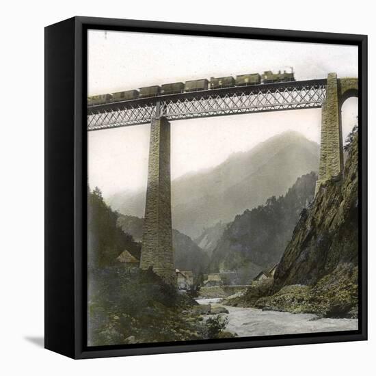 Amsteg (Switzerland), the Bridge of the Saint-Gothard Railroad, over the Reuss River, Circa 1865-Leon, Levy et Fils-Framed Stretched Canvas