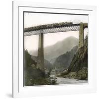 Amsteg (Switzerland), the Bridge of the Saint-Gothard Railroad, over the Reuss River, Circa 1865-Leon, Levy et Fils-Framed Photographic Print