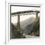 Amsteg (Switzerland), the Bridge of the Saint-Gothard Railroad, over the Reuss River, Circa 1865-Leon, Levy et Fils-Framed Photographic Print