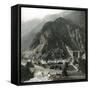 Amsteg (Switzerland), the Village and the Saint-Gothard's Railroad Bridge, Circa 1865-Leon, Levy et Fils-Framed Stretched Canvas