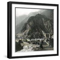 Amsteg (Switzerland), the Village and the Saint-Gothard's Railroad Bridge, Circa 1865-Leon, Levy et Fils-Framed Photographic Print