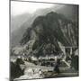 Amsteg (Switzerland), the Village and the Saint-Gothard's Railroad Bridge, Circa 1865-Leon, Levy et Fils-Mounted Photographic Print