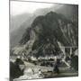 Amsteg (Switzerland), the Village and the Saint-Gothard's Railroad Bridge, Circa 1865-Leon, Levy et Fils-Mounted Photographic Print