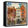 Amsterdam - Artwork In Painting Style-Maugli-l-Framed Stretched Canvas