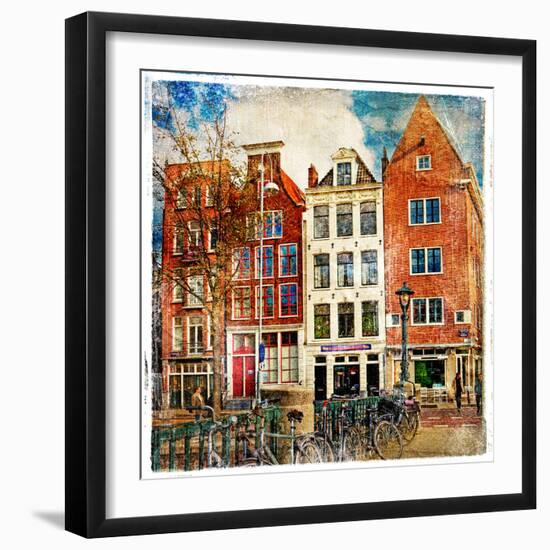 Amsterdam - Artwork In Painting Style-Maugli-l-Framed Premium Giclee Print