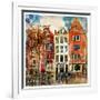 Amsterdam - Artwork In Painting Style-Maugli-l-Framed Premium Giclee Print