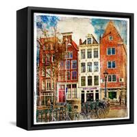 Amsterdam - Artwork In Painting Style-Maugli-l-Framed Stretched Canvas