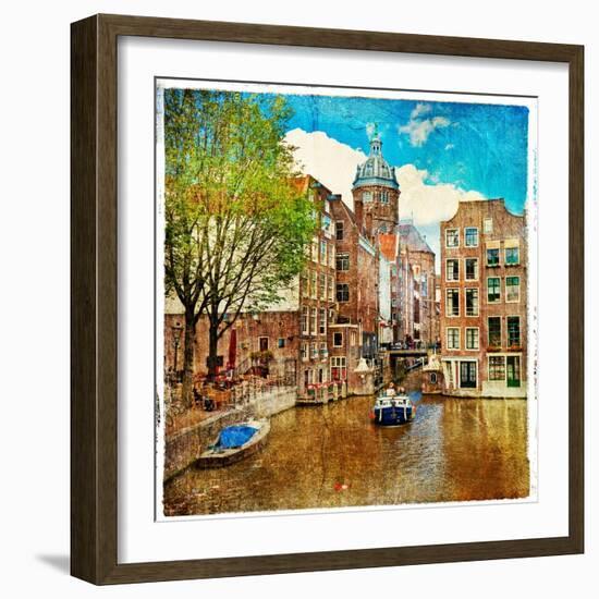 Amsterdam - Artwork In Painting Style-Maugli-l-Framed Art Print