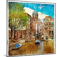 Amsterdam - Artwork In Painting Style-Maugli-l-Mounted Art Print