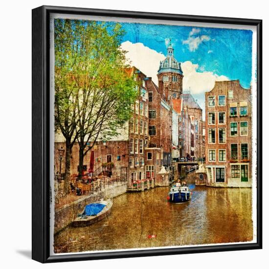 Amsterdam - Artwork In Painting Style-Maugli-l-Framed Art Print