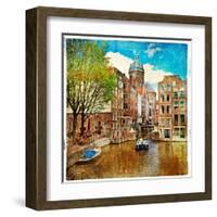 Amsterdam - Artwork In Painting Style-Maugli-l-Framed Art Print