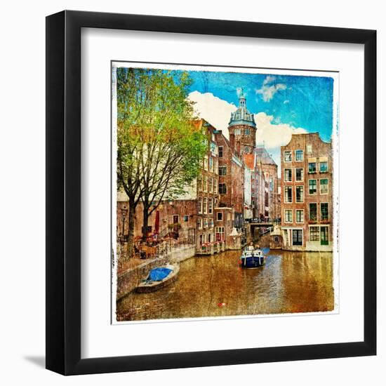 Amsterdam - Artwork In Painting Style-Maugli-l-Framed Art Print