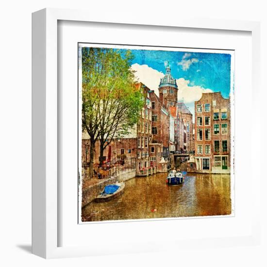 Amsterdam - Artwork In Painting Style-Maugli-l-Framed Art Print