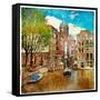 Amsterdam - Artwork In Painting Style-Maugli-l-Framed Stretched Canvas